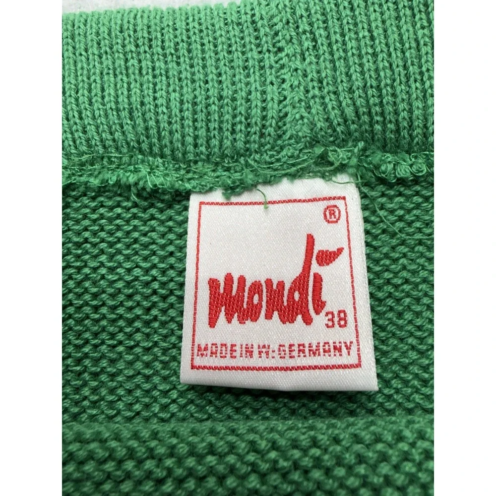 Vintage Mondi Skirt Womens 38 Green Knit‎ Rainbow Stripe Made in W Germany 80s
